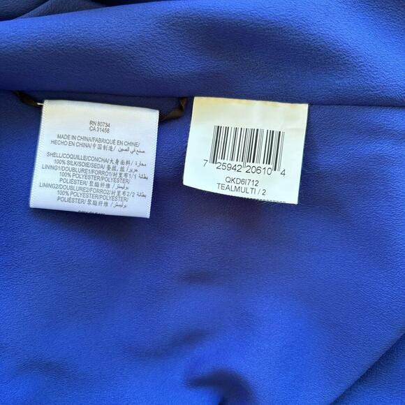 NWT BCBGMAXARIA Silk Dress Striped Asymmetrical Dress Size 2 Sleeveless Lined - Picture 7 of 7